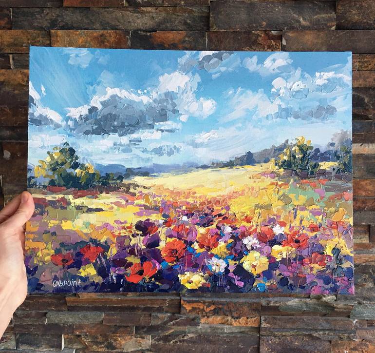 Original Impressionism Landscape Painting by OXYPOINT Oxana Kravtsova