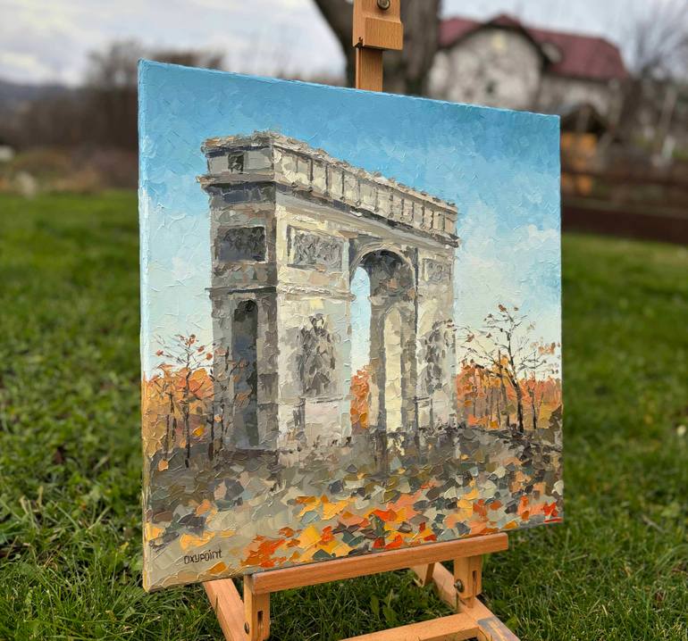Original Abstract Architecture Painting by Oxypoint Oxana Kravtsova