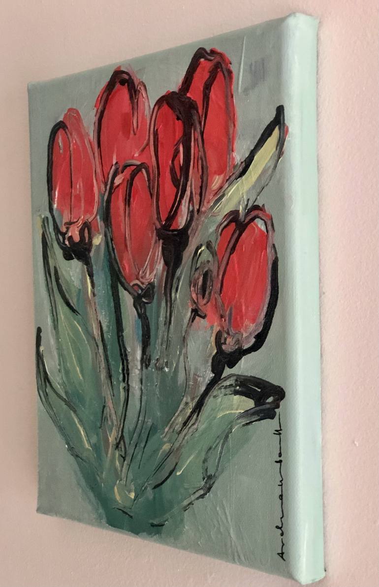 Original Abstract Expressionism Floral Painting by Paulina Archambault