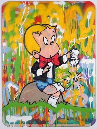 Original Pop Art Cartoon Paintings by Golden Karats