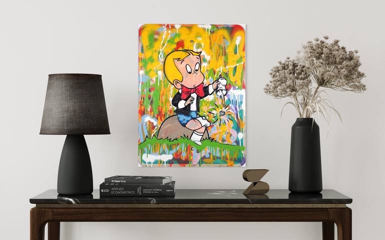 Original Pop Art Cartoon Painting by Golden Karats