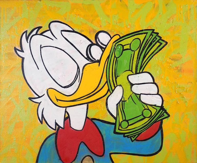 Uncle Scrooge Smelling The Money Mcduck Canvas Painting Painting By 