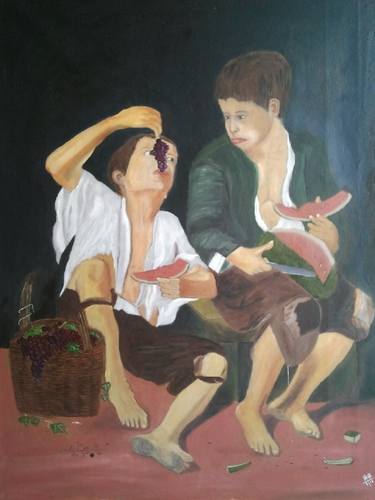 Original Realism People Paintings by Anoop Ayilath