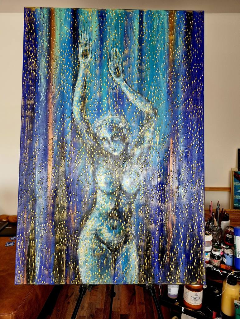 Original Nude Painting by Natalia Rozhdestvenskaya