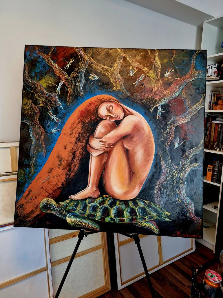 Original Art Deco Fantasy Painting by Natalia Rozhdestvenskaya
