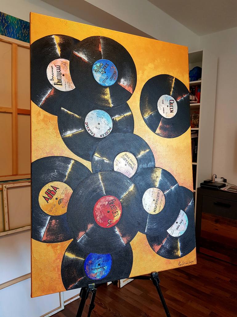 Original Art Deco Music Painting by Natalia Rozhdestvenskaya