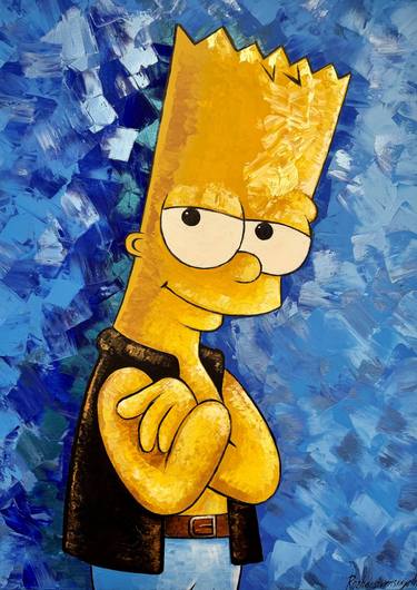 original painting, Bart Simpson, cartoon simpsons thumb