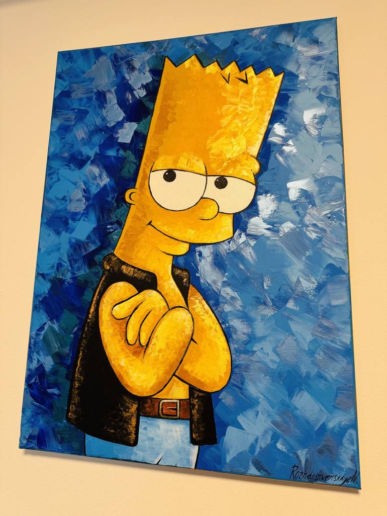 original painting, Bart Simpson, cartoon simpsons Painting by