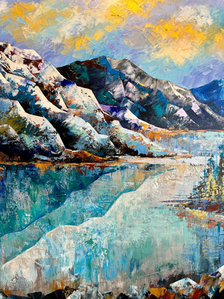 Original Art Deco Landscape Painting by Natalia Rozhdestvenskaya