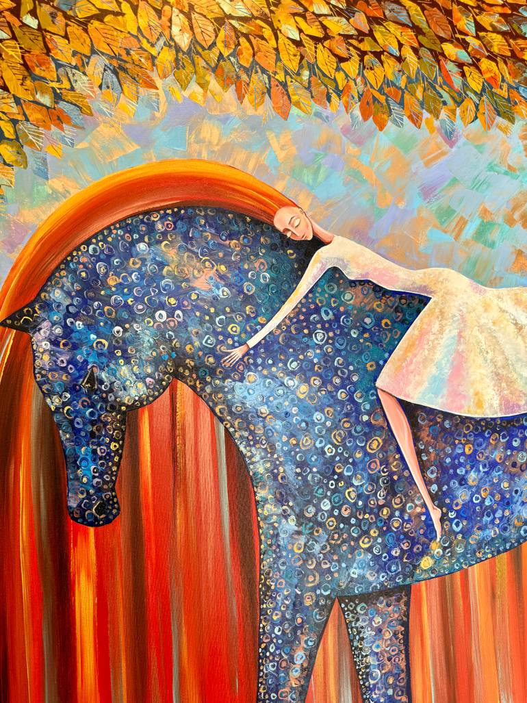 Original Art Deco Fantasy Painting by Natalia Rozhdestvenskaya