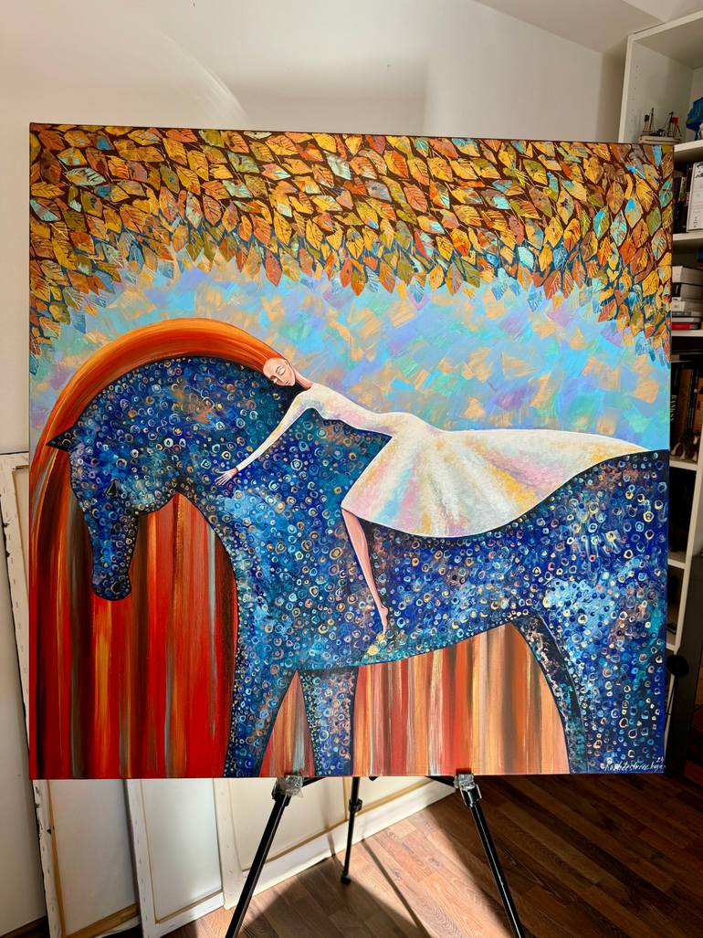 Original Art Deco Fantasy Painting by Natalia Rozhdestvenskaya