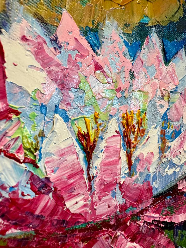Original Art Deco Landscape Painting by Natalia Rozhdestvenskaya