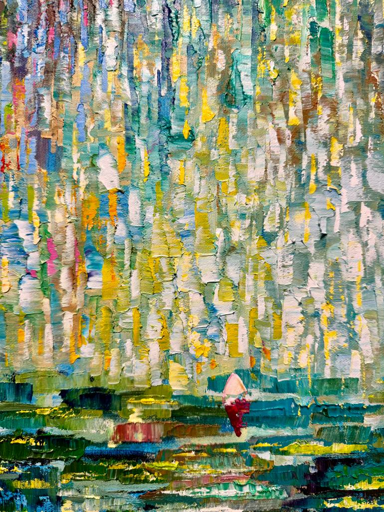 Original Art Deco Landscape Painting by Natalia Rozhdestvenskaya