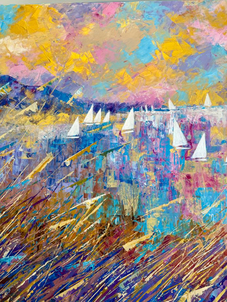 Original Abstract Seascape Painting by Natalia Rozhdestvenskaya