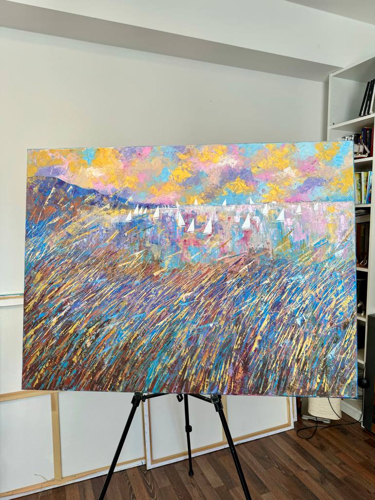 Original Abstract Seascape Painting by Natalia Rozhdestvenskaya
