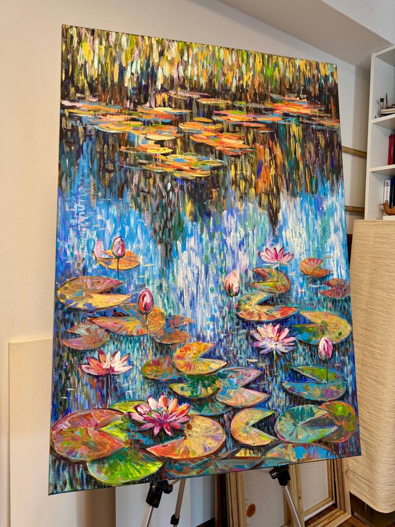 Original Abstract Expressionism Floral Painting by Natalia Rozhdestvenskaya