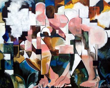 Original Cubism Nude Paintings by Joby Luckett