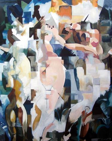 Print of Cubism Nude Paintings by Joby Luckett