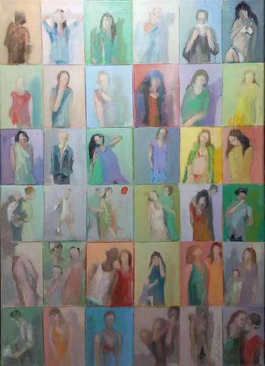 Original Abstract People Painting by Claudio Marciano