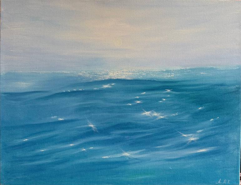 Original Seascape Painting by Alina Mikhaylova | Contemporary Art on Canvas | Magic of the morning