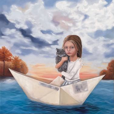 Original Figurative Boat Paintings by Gisela Boleij