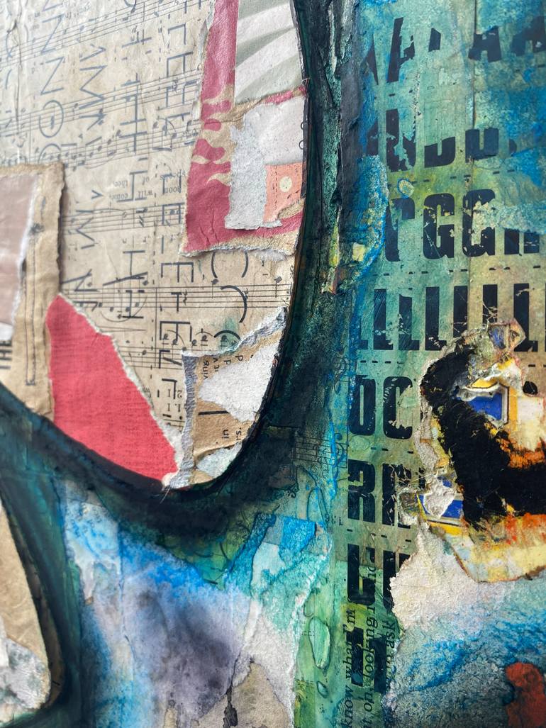 Original Abstract Botanic Mixed Media by Julie Walker