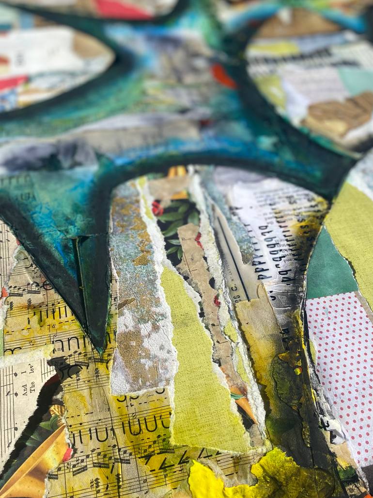 Original Abstract Botanic Mixed Media by Julie Walker