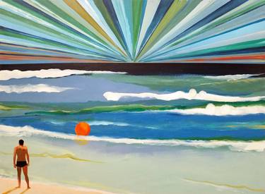 Original Figurative Beach Paintings by Ronald Versloot