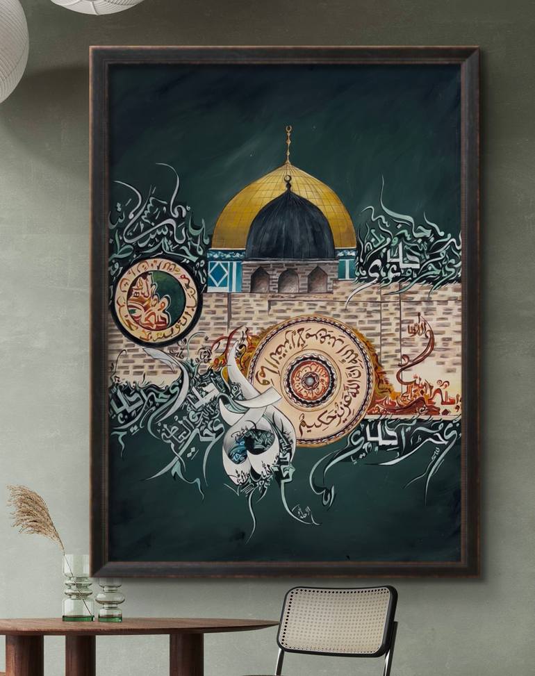 Original Abstract Calligraphy Painting by Taskeen Un Nisa