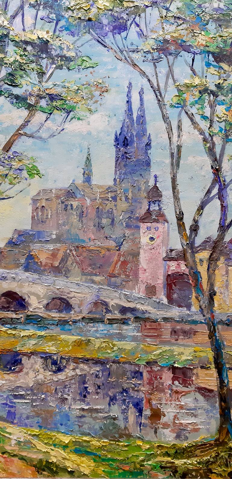 Original Expressionism Cities Painting by Michael Michajlov