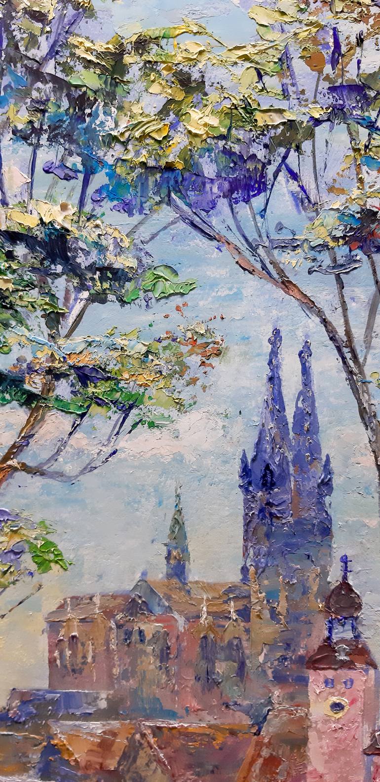 Original Expressionism Cities Painting by Michael Michajlov