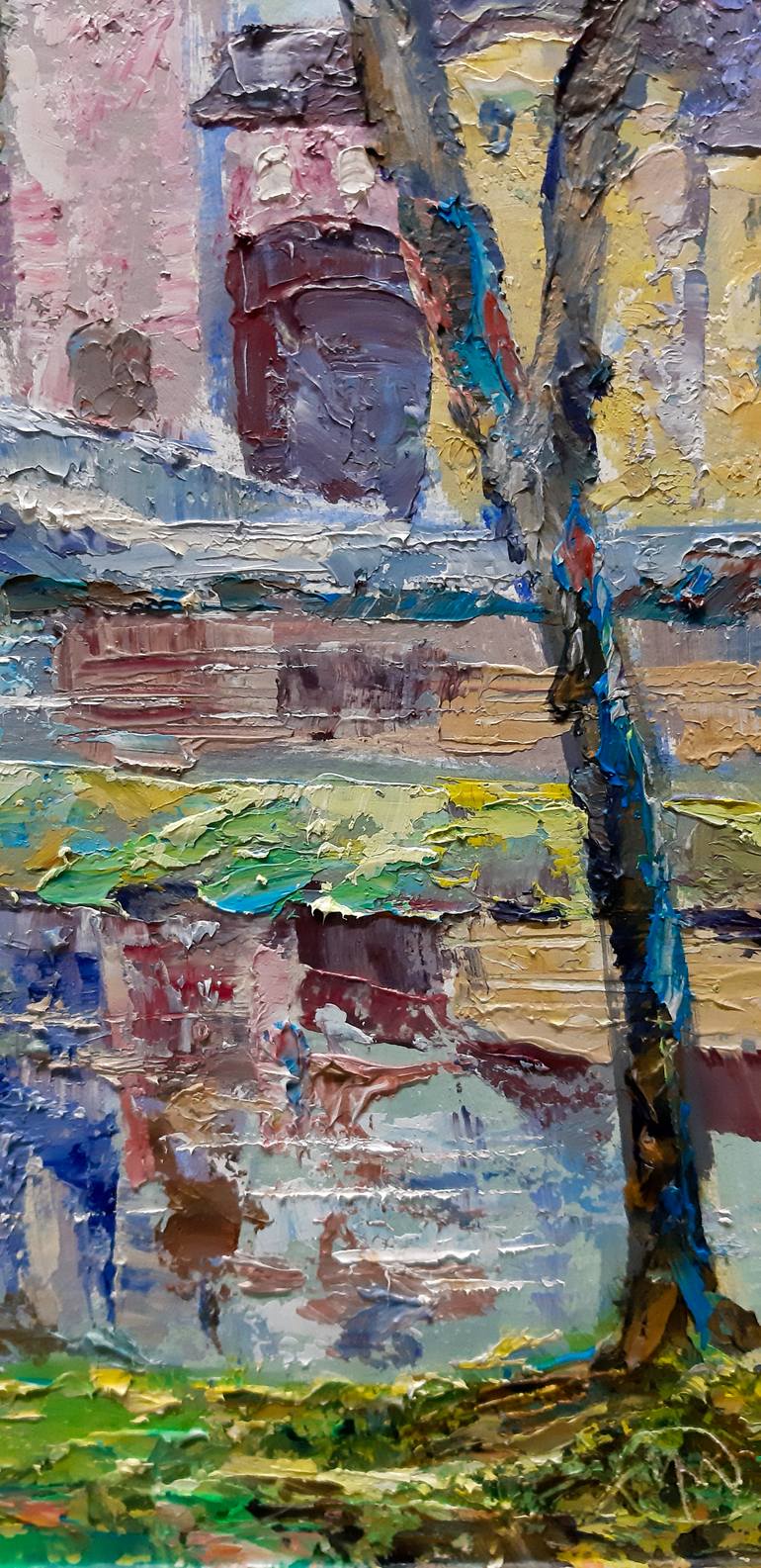 Original Expressionism Cities Painting by Michael Michajlov