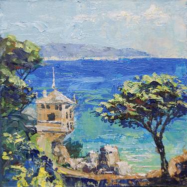 Oil painting "House on the coast". thumb