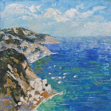 Oil painting - Sea and rocks thumb