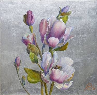 Original Art Deco Floral Paintings by Michael Michajlov