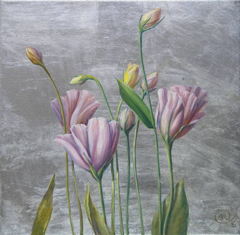 Original Art Nouveau Floral Painting by Michael Michajlov