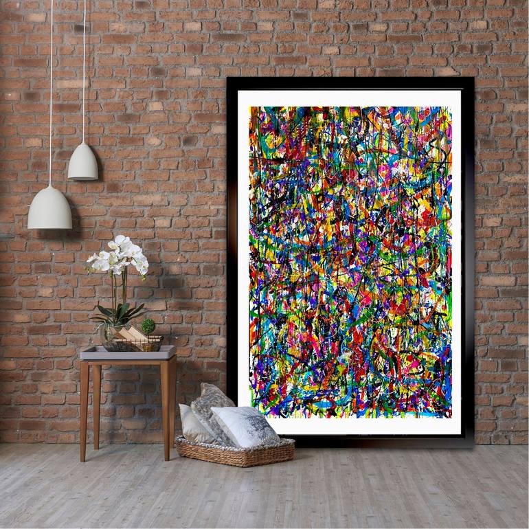 Original Algorithmic Abstract Painting by Dani Wilson