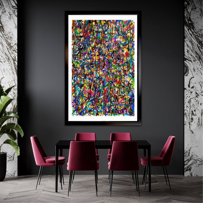 Original Algorithmic Abstract Painting by Dani Wilson