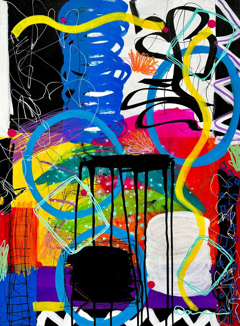 Original Abstract Mixed Media by Dani Wilson | Abstract Art on Fine Art Paper | DOPAMINE