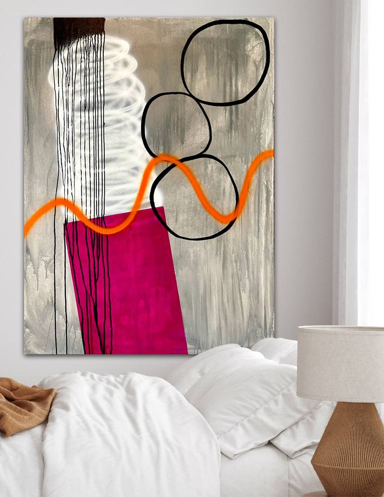 Original Abstract Geometric Mixed Media by Dani Wilson