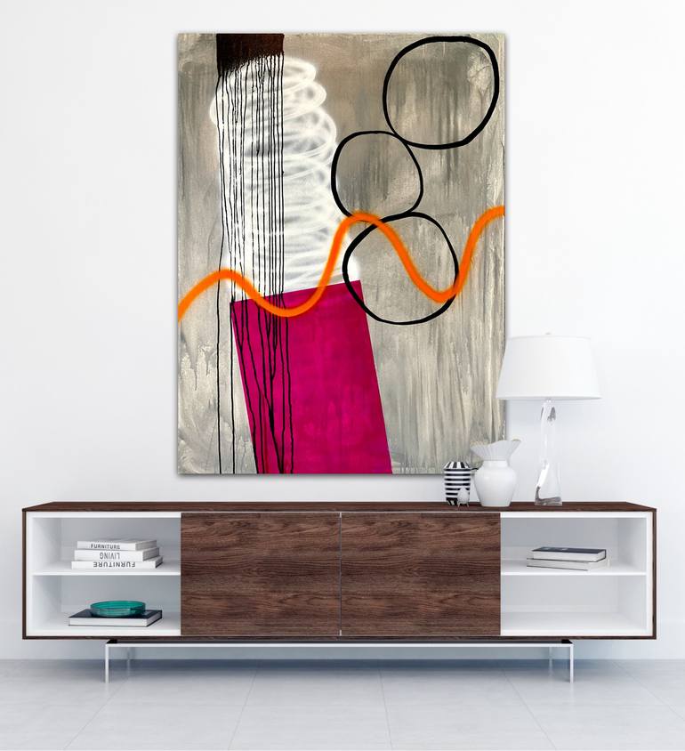 Original Abstract Geometric Mixed Media by Dani Wilson