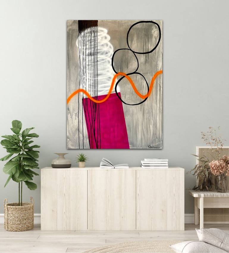 Original Abstract Geometric Mixed Media by Dani Wilson