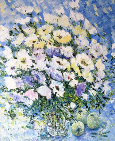Print of Expressionism Floral Paintings by Adile Moldabekova