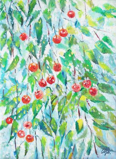Print of Modern Floral Paintings by Adile Moldabekova