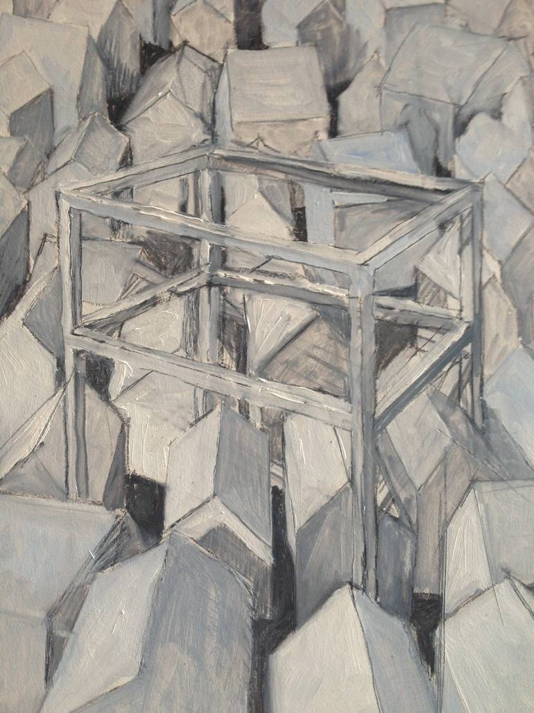 Original Abstract Expressionism Architecture Painting by Anton Barnard