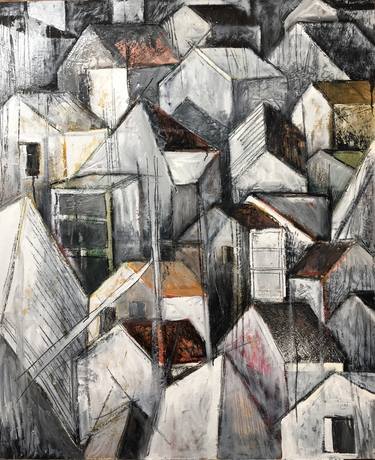 Original Cubism Architecture Paintings by Anton Barnard