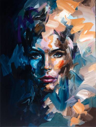 Original Abstract Portrait Paintings by Ferenc Racz