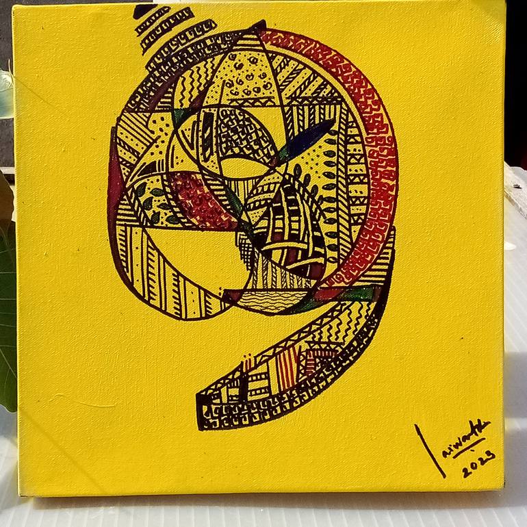 Original Abstract Classical Mythology Mixed Media by Jaiwantika Dutta Dhupkar