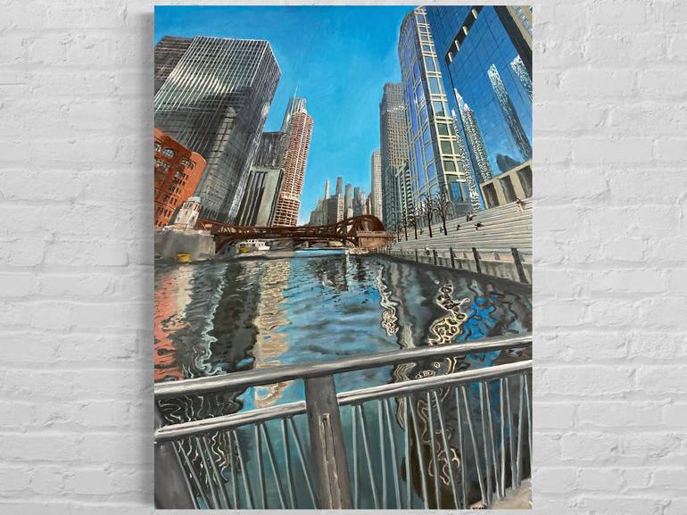Original Figurative Cities Painting by Michael E Voss