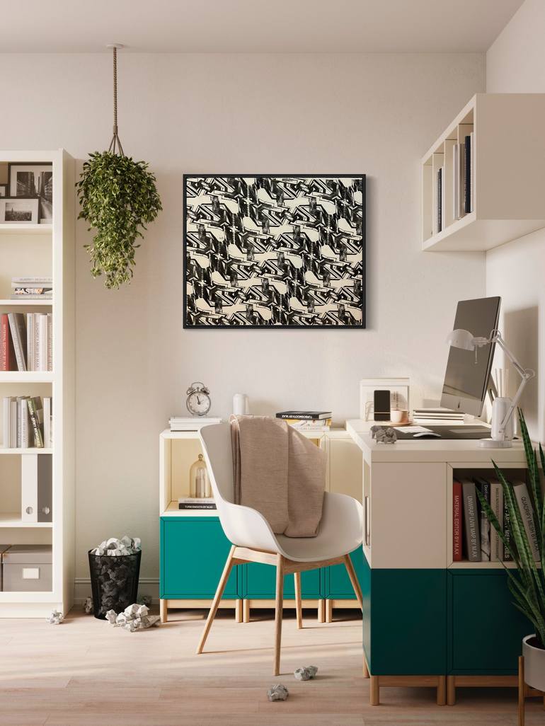 Original Conceptual Geometric Printmaking by Michael E Voss